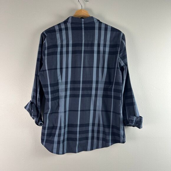 Burberry Brit Blue Nova Tonal Check Women's Top (XL) - Picture 4 of 10